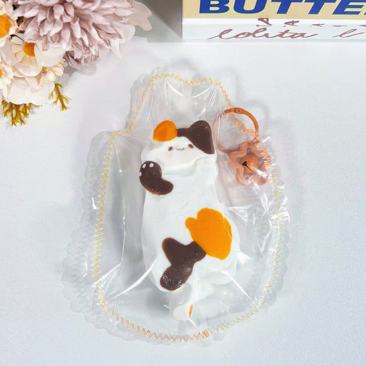 三花仔猫スクイーズ 水感 爆砕泥感 クリーム感 ハンドメイド 食品グレードシリコン スローリバウンド 学生リュックチャーム ストレス解消グッズ