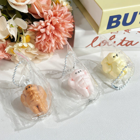 ミニ ちびコロスクイーズトイ クマ 可愛い ストレス解消グッズ クリエイティブ 学生リュックチャーム キーホルダー 癒し系小物