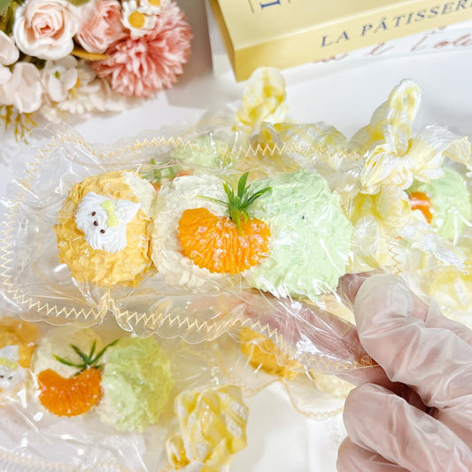 みかん三連玉ケーキ スクイーズトイ 高品質 ストレス解消 インスタ映え 人気ヒット 食品グレードシリコン 手作り クリームマッド