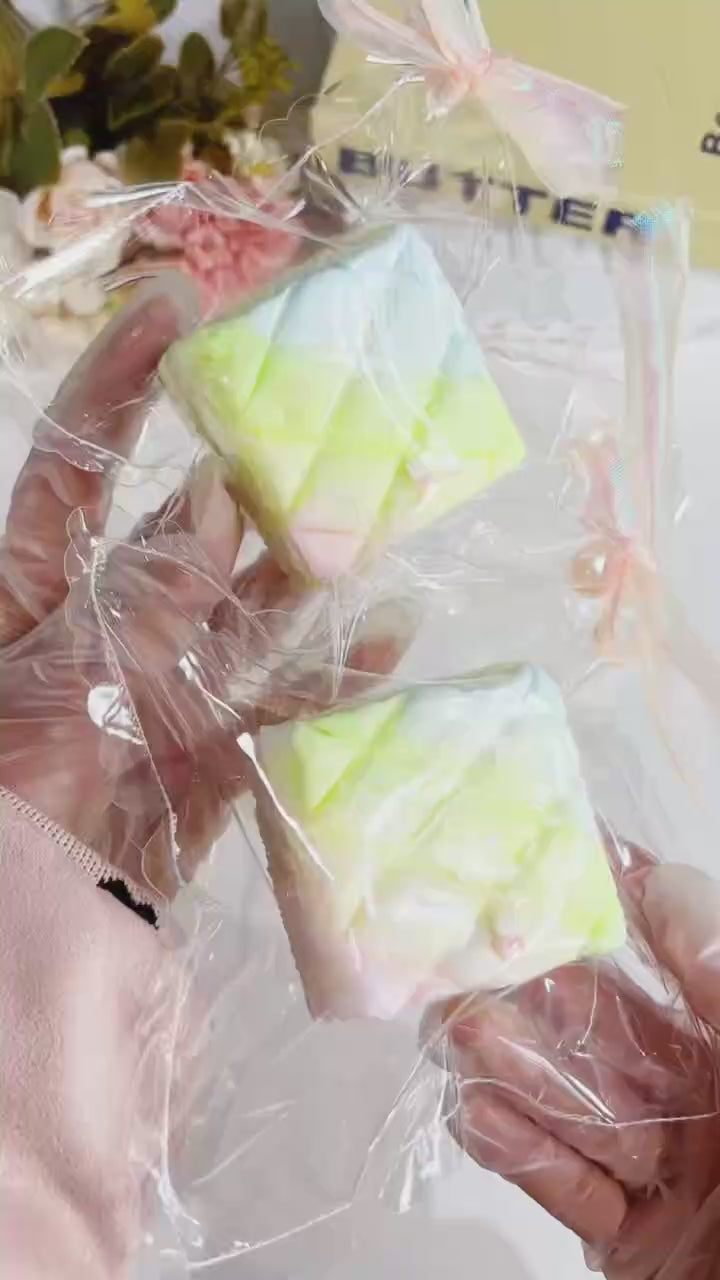 カラーチェックケーキスクイーズ どろどろ泥感 高見た目 フェイクフード スローリバウンド ハンドストレス解消グッズ